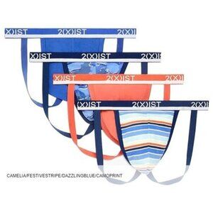 2(x)ist Men's Cotton Cotton Stretch Jockstrap Underwear Set x 4 Size: L NIB